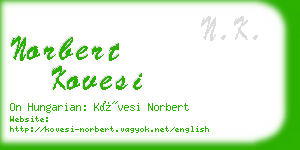 norbert kovesi business card